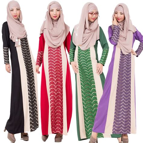 Plus Size Saudi Arabia Clothing Women Lace Stitching Muslim Abaya