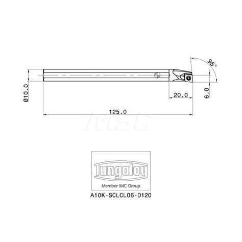 Tungaloy Indexable Boring Bar A K Sclcl D Mm Min Bore Dia Mm Shank Dia