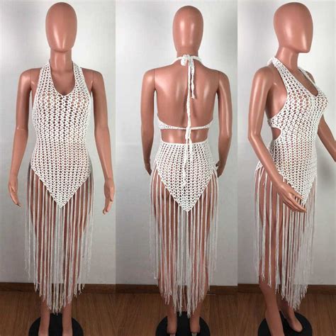 Sexy Crochet Cover Up Beachwear Women Tassel Dress Buy Crochet Cover