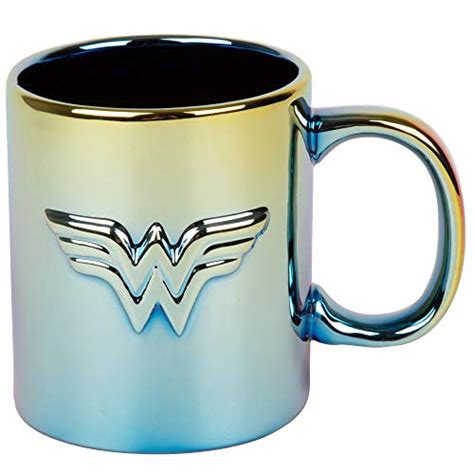 Wonder Woman Ceramic Coffee Mug Iridescent Metallic Electroplate