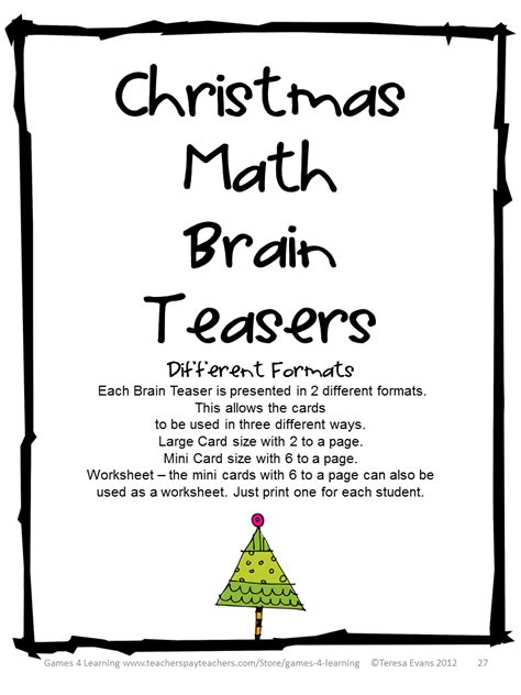 Practice puzzles questions in maths with answers for better result. Fun Games 4 Learning: December 2013