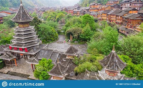 Aerial Photo Of Traditional Village In China Stock Photo Image Of