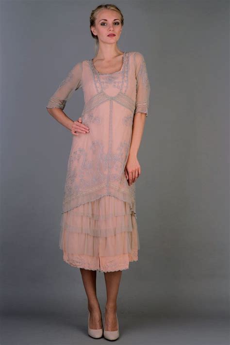 Titanic Tea Party Dress In Antique Pink By Nataya Sold Out Flapper