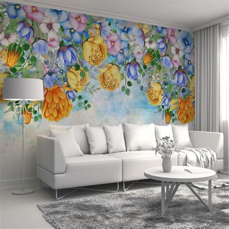 Custom Wallpaper Murals Watercolor Flower Wall Decor Small