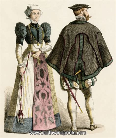 Print Of German Couple Of The 1500s