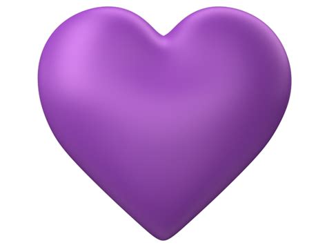 Purple 3d Love Heart With Transparent Background Valentine Clip Art