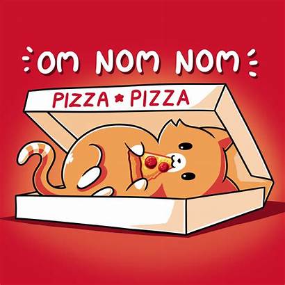 Nom Om Teeturtle Cat Funny Pizza Shirts