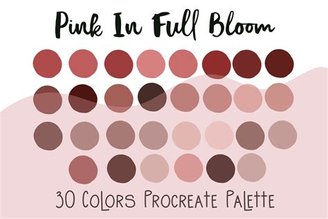 Procreate Color Palette Pink Full Bloom Graphic By Chubby Design Creative Fabrica