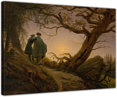 Wandbild Caspar David Friedrich Zwei Männer In Betrachtung Des Mondes 60x50cm Quer Alte