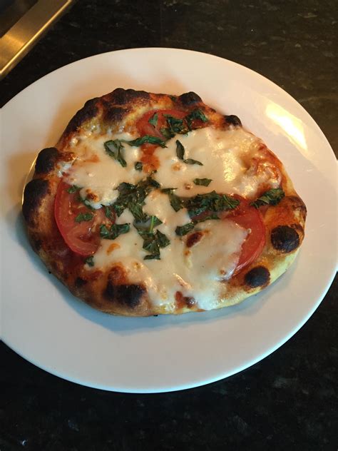 Homemade Neapolitan Style Margarita Pizza Made On Baking Steel R Food