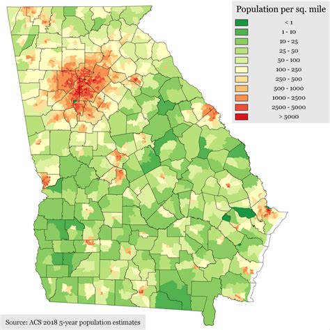 Population Density Of Georgia By Census Tract As Of 2018 7955 × 7955
