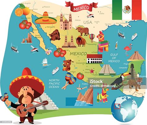 Dibujo Mapa De México Illustracion Libre De Derechos 473944092 Istock