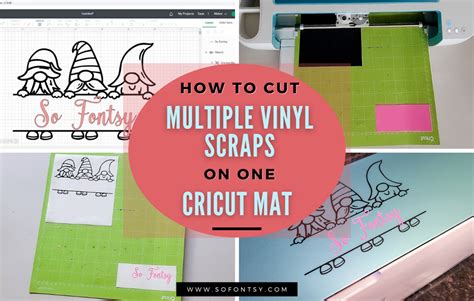 How To Cut Multiple Scraps Of Vinyl On One Cricut Mat So Fontsy