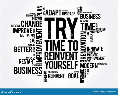 Try Time To Reinvent Yourself Word Cloud Business Concept Background