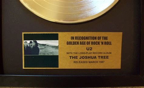 U2 The Joshua Tree Gold Lp Record Display
