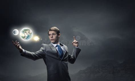 Man Holding Earth Planet Stock Image Image Of Adult 48275797