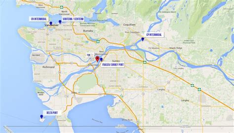 Delta Vancouver Map Map Of Delta Vancouver British Columbia Canada