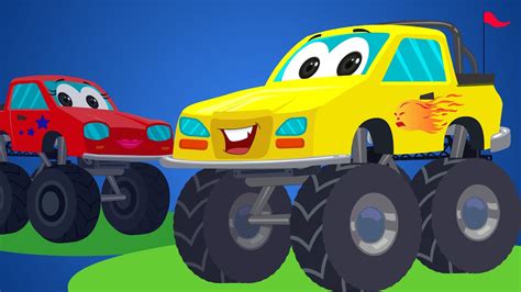 Little Red Car Rhymes Monster Truck Songs Rig A Jig Jig Nursery