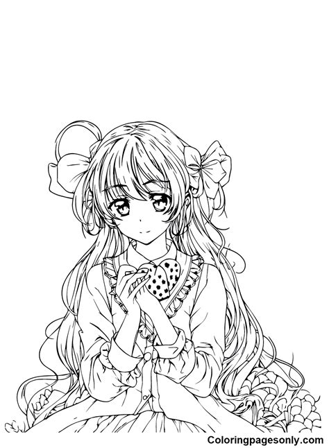 Anime Girl Coloring Pages Printable For Free Download