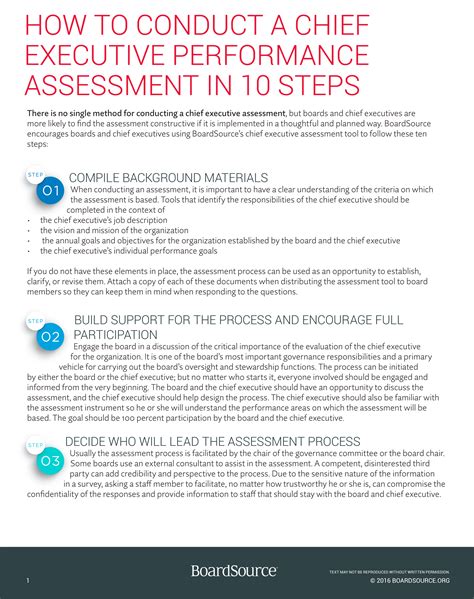 How To Conduct A Ceo Performance Assessment Boardsource