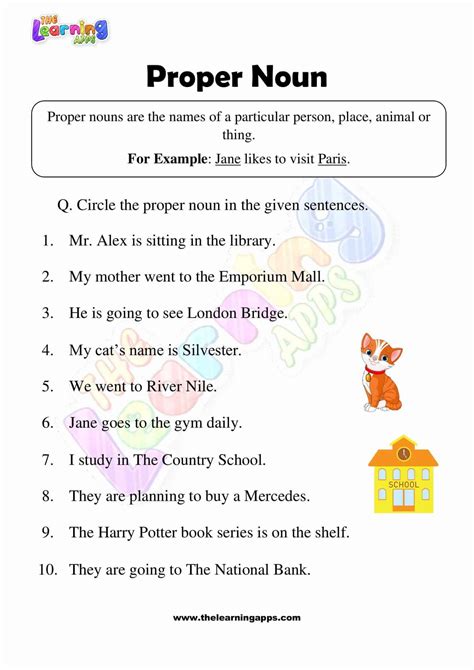 Free Proper Noun Worksheets For Grade 3 The Learning Apps