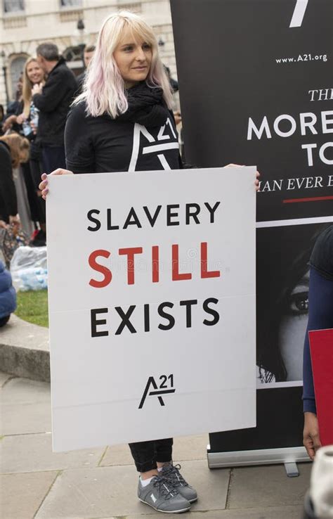 A Campaign Against Human Trafficking And Slavery Editorial Stock Image Image Of People
