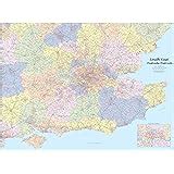 Buy South East England Postcode Districts Wall Map Online At Desertcart