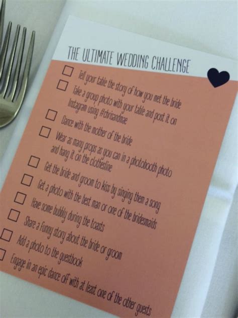Fun Wedding Reception Games Wedding Challenge Cards Mad Philomena