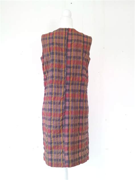 vintage plaid dress 1960s shift dress 60s madras dress vintage sundress 60s mod dress preppy