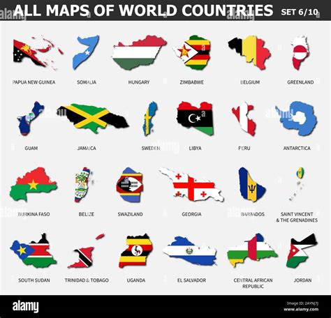 All Maps Of World Countries And Flags Set 6 Of 10 Collection Of