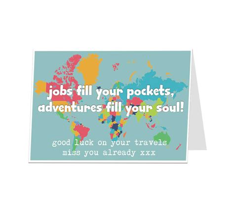 Good Luck On Your Travels Card Traveling Card We Will Miss Etsy