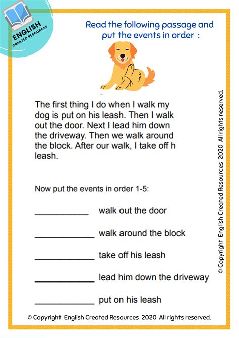 Reading Comprehension Worksheets Grade 1 English Created Resources