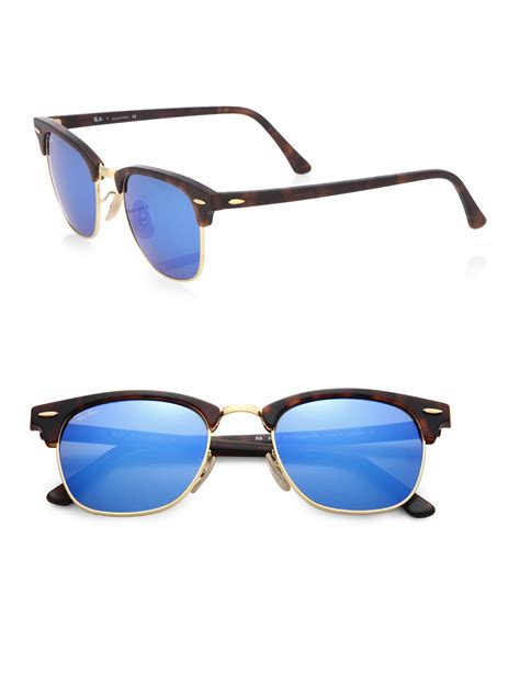 Ray Ban Clubmaster Flash Lens Sunglasses In Blue For Men Lyst