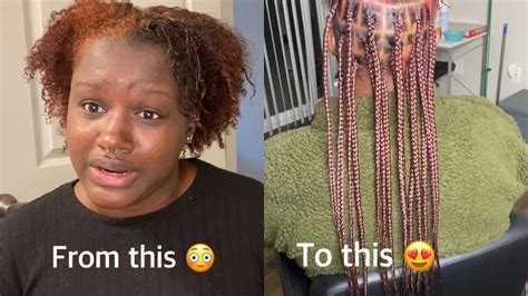 Did you scroll all this way to get facts about burgundy braids? Hair Dye FAIL | Burgundy Knotless Braids - YouTube