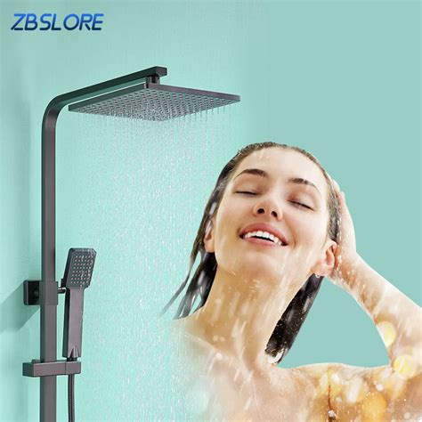 Wholesale Shower Set Bathroom Luxury Square Shower Set With Shower Head And Arm Buy Shower Set