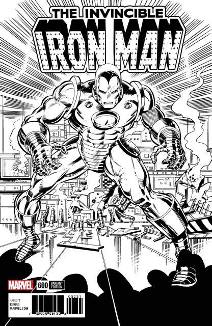 Invincible Iron Man 600 Remastered Bandw Cover Fresh Comics
