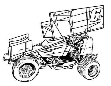 Instant Download Coloring Page Sprint Car Coloring Page Etsy