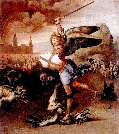 Raphael Sanzio St Michael And The Dragon 1505 The Louvre Paris