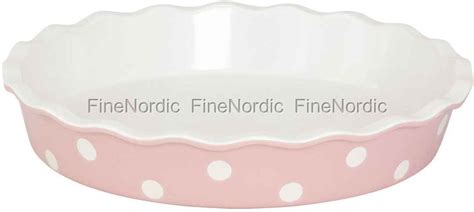 Greengate Pie Dish Pale Pink With Dots