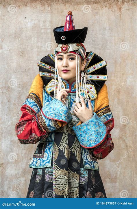 Mongolian Woman In Traditional Outfit Stock Image Image Of Style