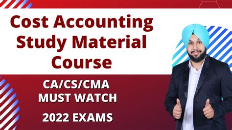 Cost Accounting Study Material Course Youtube