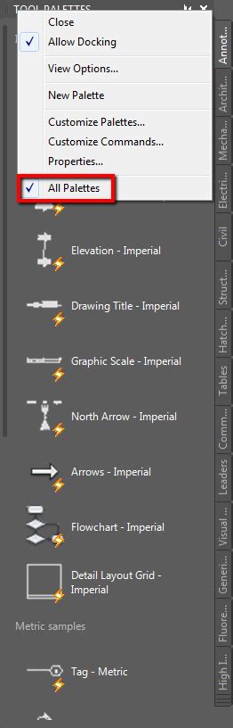 Missing Tool Palette Groups In Autocad Architecture Or