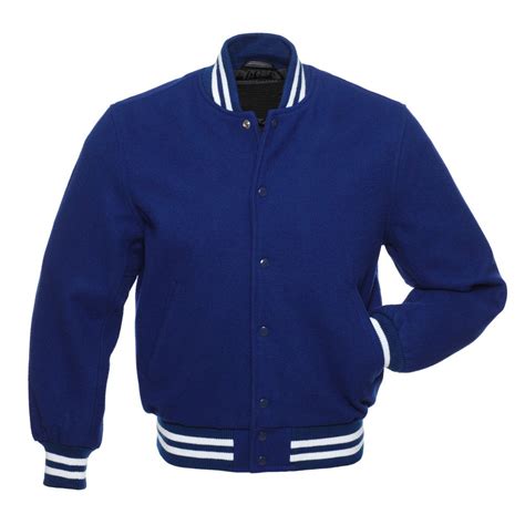 Royal Blue Wool Blue Wool Armsletterman Varsity Hoodie Jacket