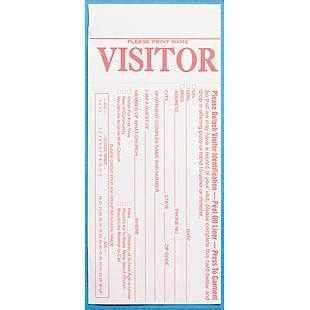 In the event greeters are unsure whether a person is a visitor or church Church Visitor Card with Name Tag (Pkg of 100)