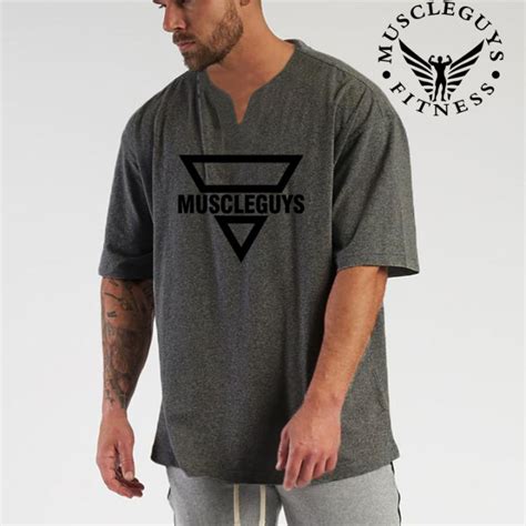Muscleguys Comfort And Leisure Mens Summer Loose Graphic T Shirts Fashion Fitness Tops Cotton