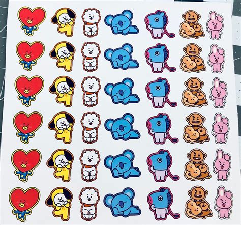 Excited To Share This Item From This Etsy Shop Bt21 Sticker Sheet 42