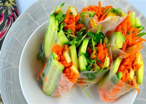 Vegan Summer Rolls With A Peanut Coconut Dipping Sauce