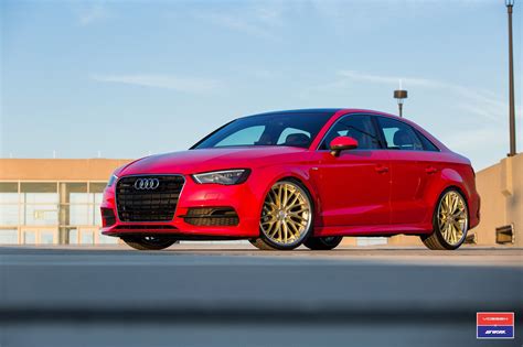 Perfect Combo Of Red And Gold Audi A3 On Custom Wheels Custom Wheels