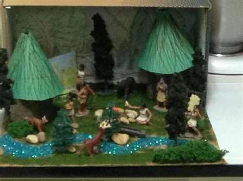 Tipi, totem pole and cactuses. Cherokee Indian village diorama | Native american projects ...