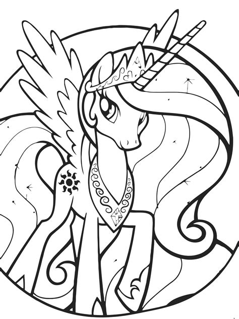 Princess Celestia Coloring Page - Coloring Home